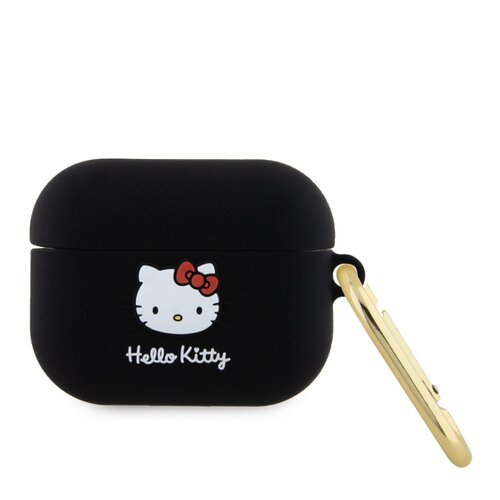 E-shop Hello Kitty Liquid Silicone 3D Kitty Head Logo Pouzdro pro AirPods Pro Black