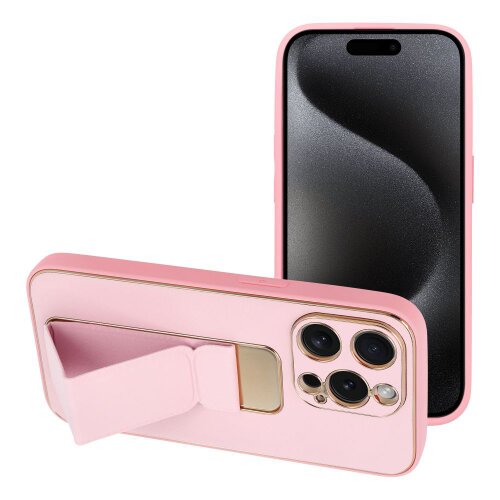 E-shop Puzdro Forcell Kickstand TPU iPhone 15 Pro - ružové