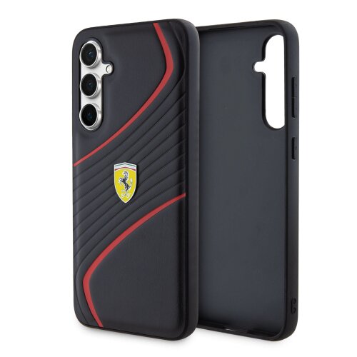 E-shop Ferrari PU Carbon Twist Zadní Kryt pro Samsung Galaxy S23 FE Black