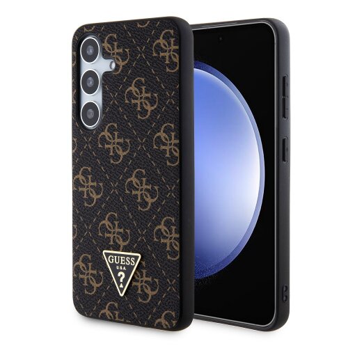 E-shop Guess PU Leather 4G Triangle Metal Logo Zadní Kryt pro Samsung Galaxy S24+ Black