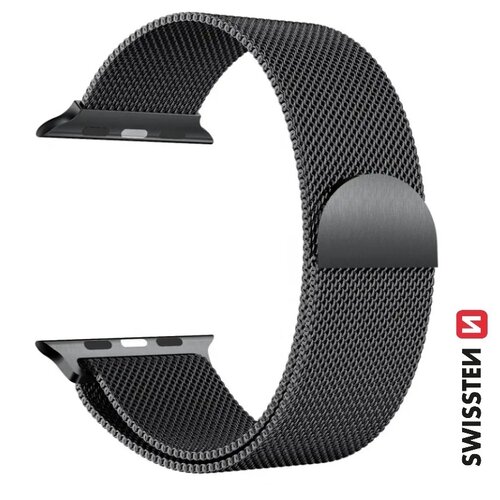 E-shop Remienok Swissten pre Apple Watch 38/40mm, milánsky ťah - čierny