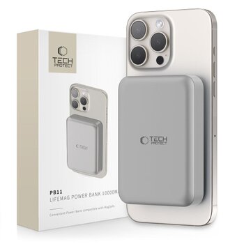 Tech-Protect PB11 Lifemag Magsafe Powerbank 10000mAh - šedá