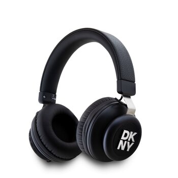 DKNY PU Leather Stack Logo Bezdrátová Sluchátka Black
