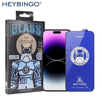 Ochranné sklo Hey Bingo iPhone 16e, celotvárové - čierne