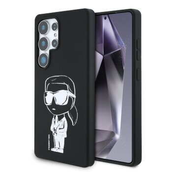 Karl Lagerfeld Liquid Silicone Graffiti Ikonik MagSafe Zadní Kryt pro Samsung Galaxy S25 Ultra Black