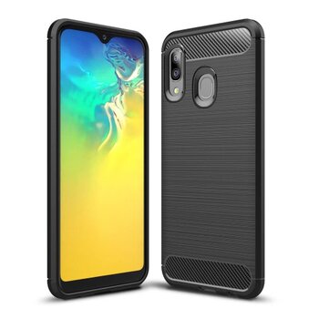 Puzdro Carbon Lux TPU Samsung Galaxy Galaxy A20E - čierne