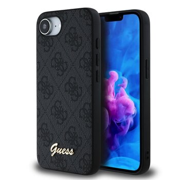 Guess 4G Script Logo MagSafe Zadní Kryt pro iPhone 16e Black