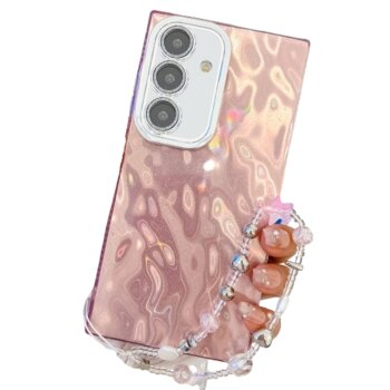 Puzdro Plate TPU Samsung Galaxy A55 5G, s pútkom na zápästie - ružové