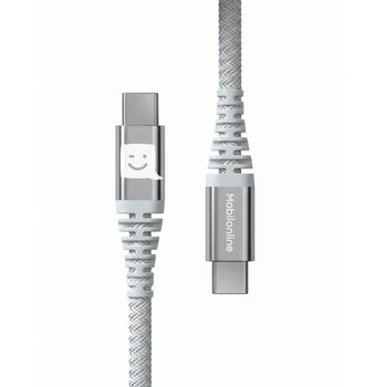 EKO KÁBEL Kevlar USB-C/USB-C 1,2 M 60W Biely