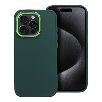 Puzdro Frame TPU iPhone 15 Pro - zelené